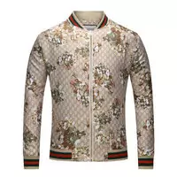 jaqueta en nylon leger avec imprime gg beige embroidery